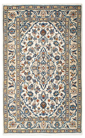 Alfombra persa - Keshan - 154 x 100 cm - beige