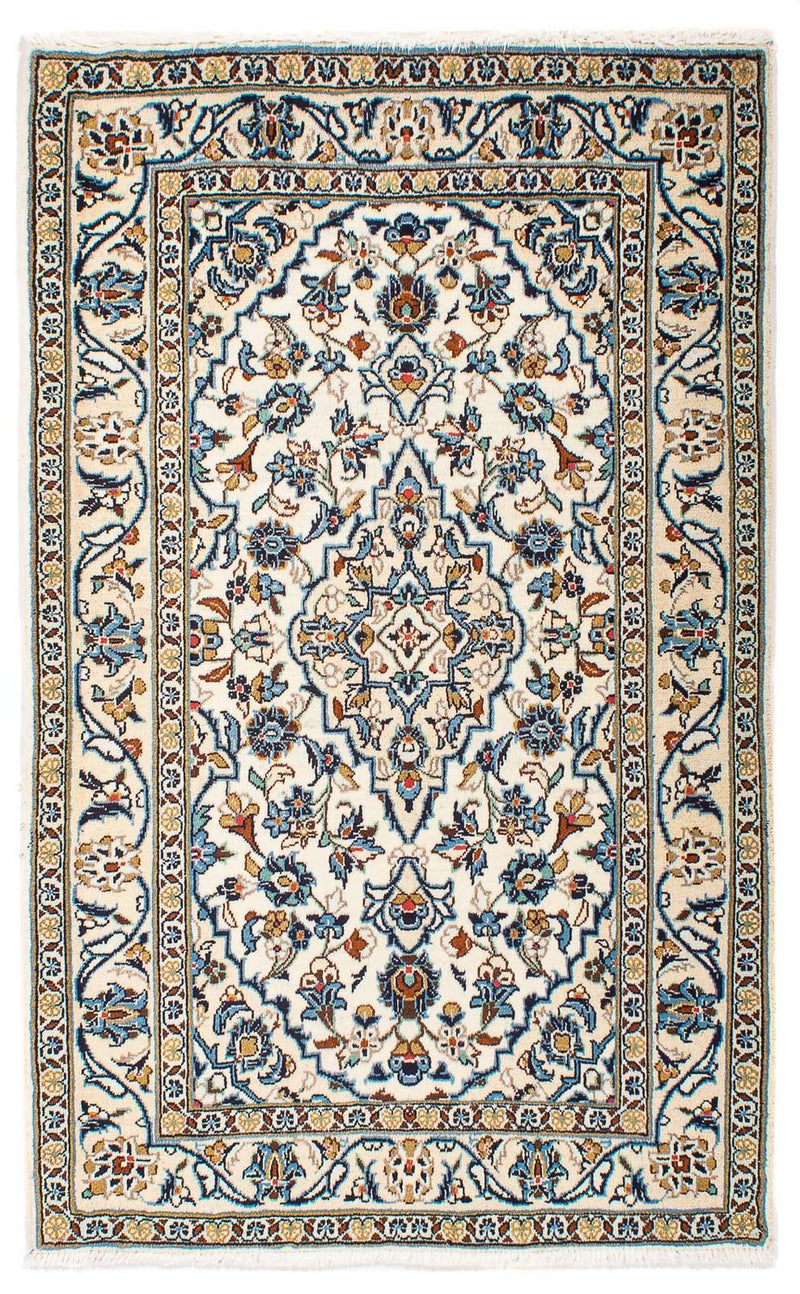 Alfombra persa - Keshan - 154 x 100 cm - beige