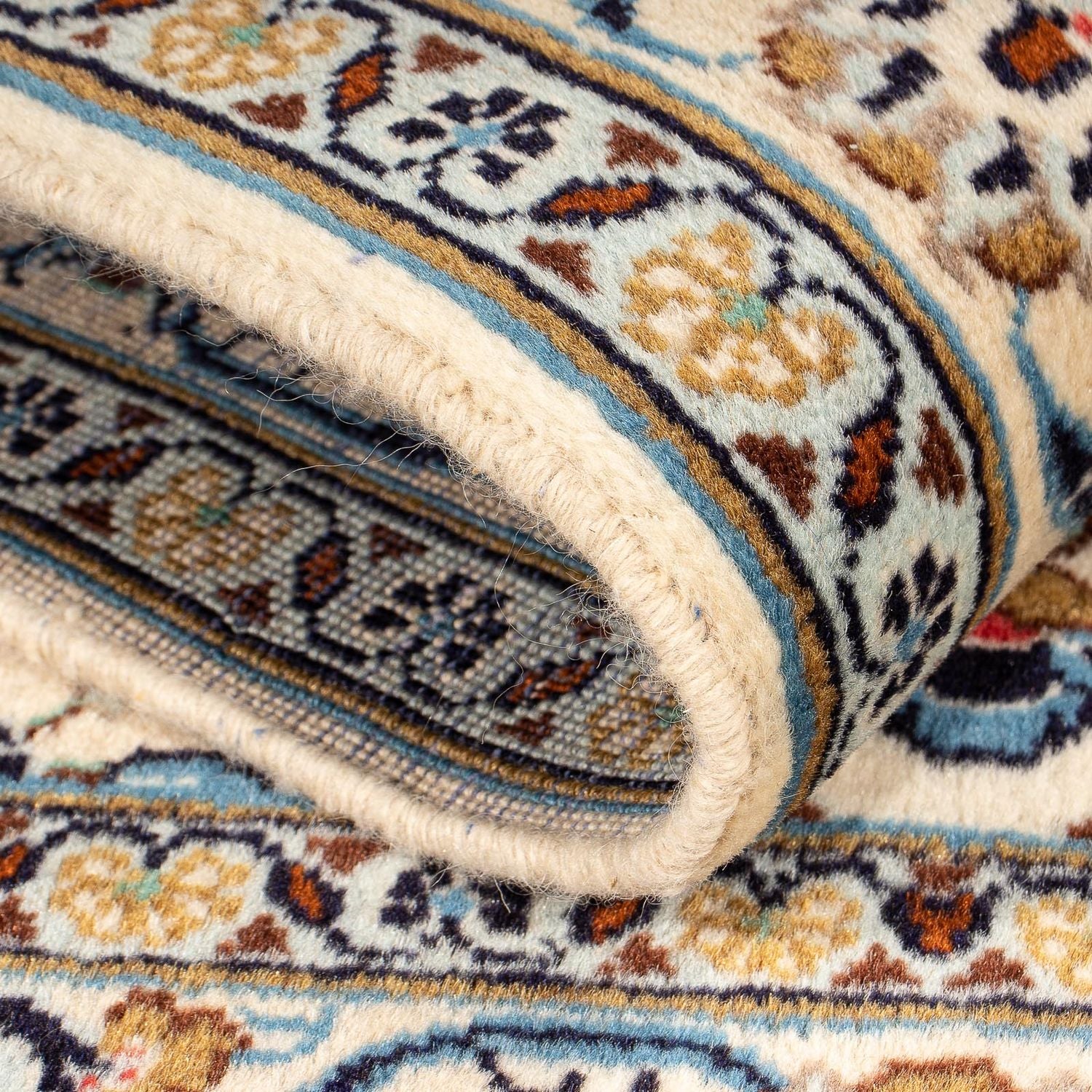 Alfombra persa - Keshan - 152 x 100 cm - beige