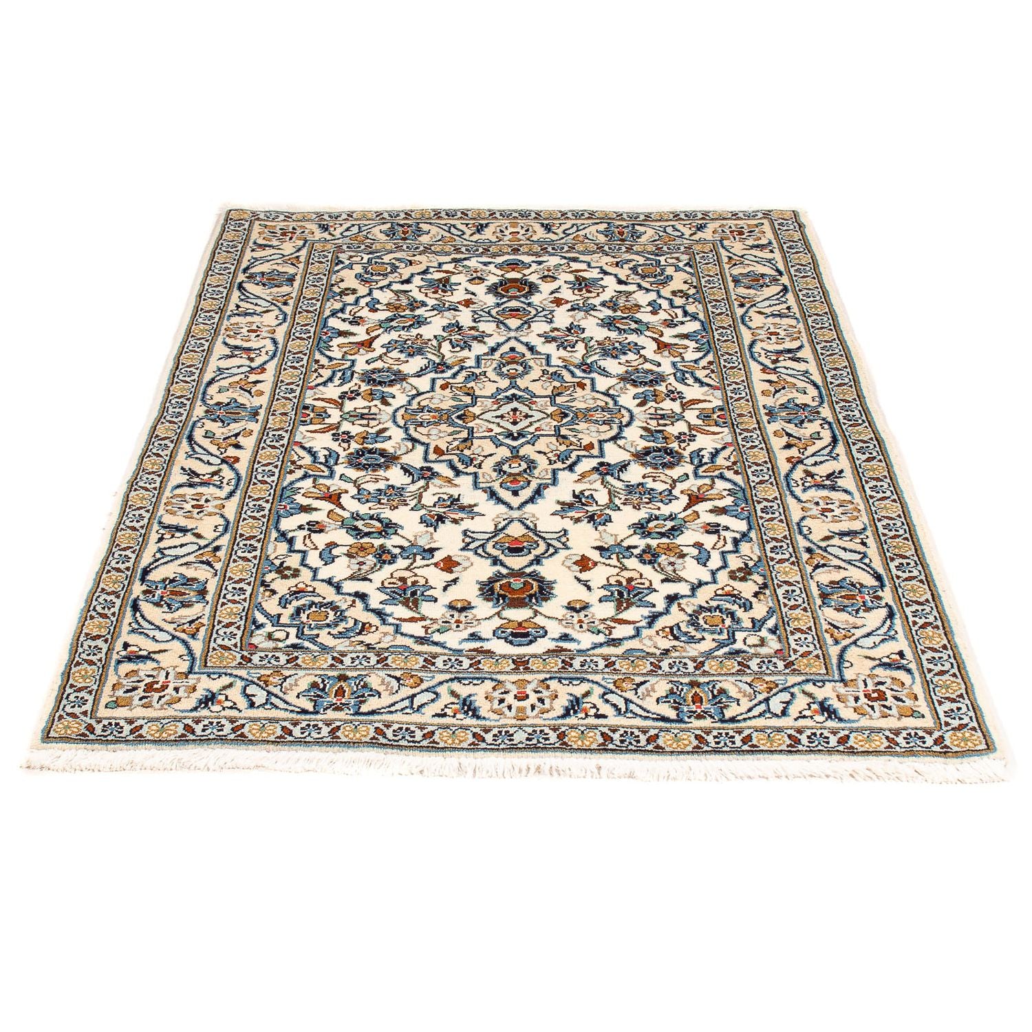 Alfombra persa - Keshan - 152 x 100 cm - beige