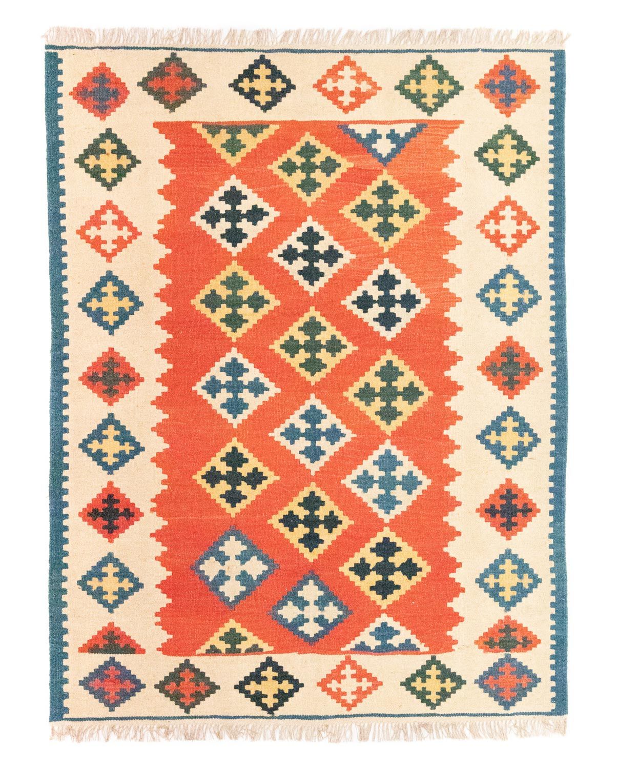 Alfombra Kelim - Oriental - 196 x 150 cm - naranja