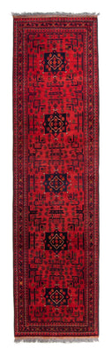 Alfombra de pasillo Alfombra afgana - Kunduz - 298 x 79 cm - rojo oscuro