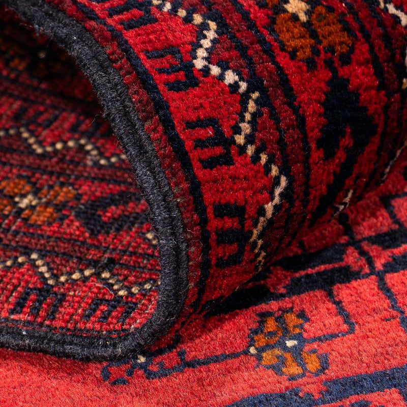Alfombra de pasillo Alfombra afgana - Kunduz - 298 x 79 cm - rojo oscuro