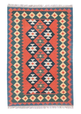 Alfombra Kelim - Oriental - 184 x 120 cm - naranja