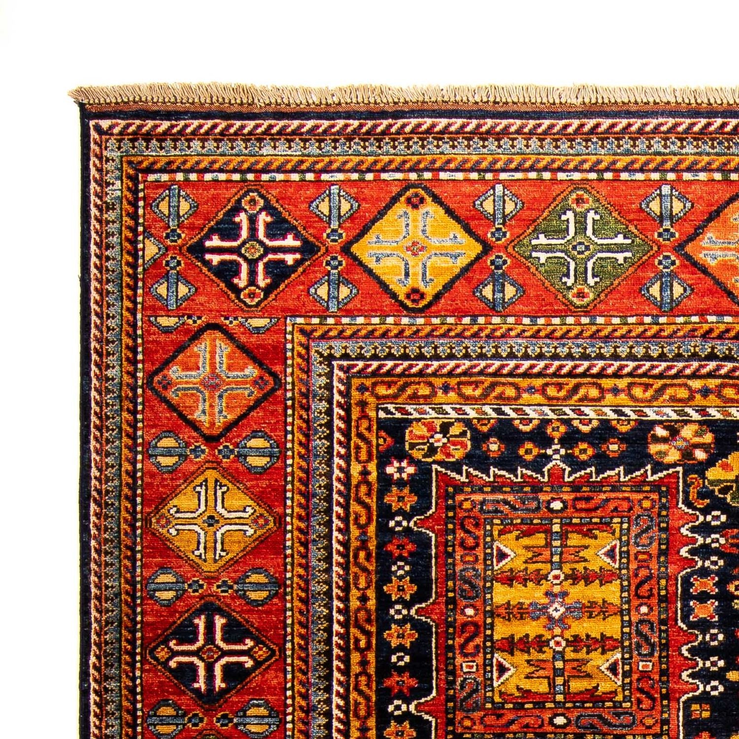 Alfombra afgana - 244 x 170 cm - azul oscuro