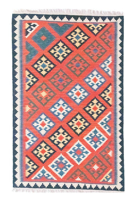 Alfombra Kelim - Oriental - 188 x 123 cm - naranja