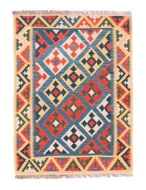 Alfombra Kelim - Oriental - 168 x 128 cm - azul
