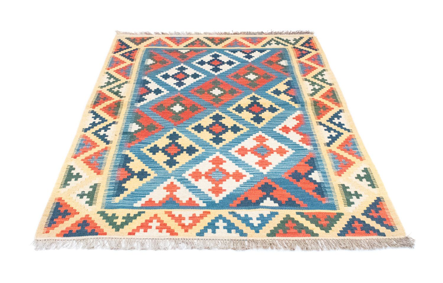 Alfombra Kelim - Oriental - 168 x 128 cm - azul