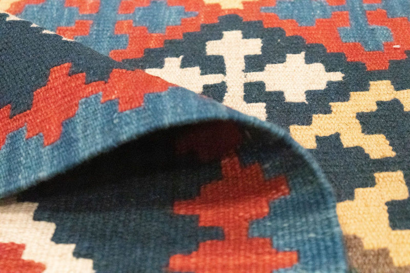 Alfombra Kelim - Oriental - 144 x 110 cm - azul