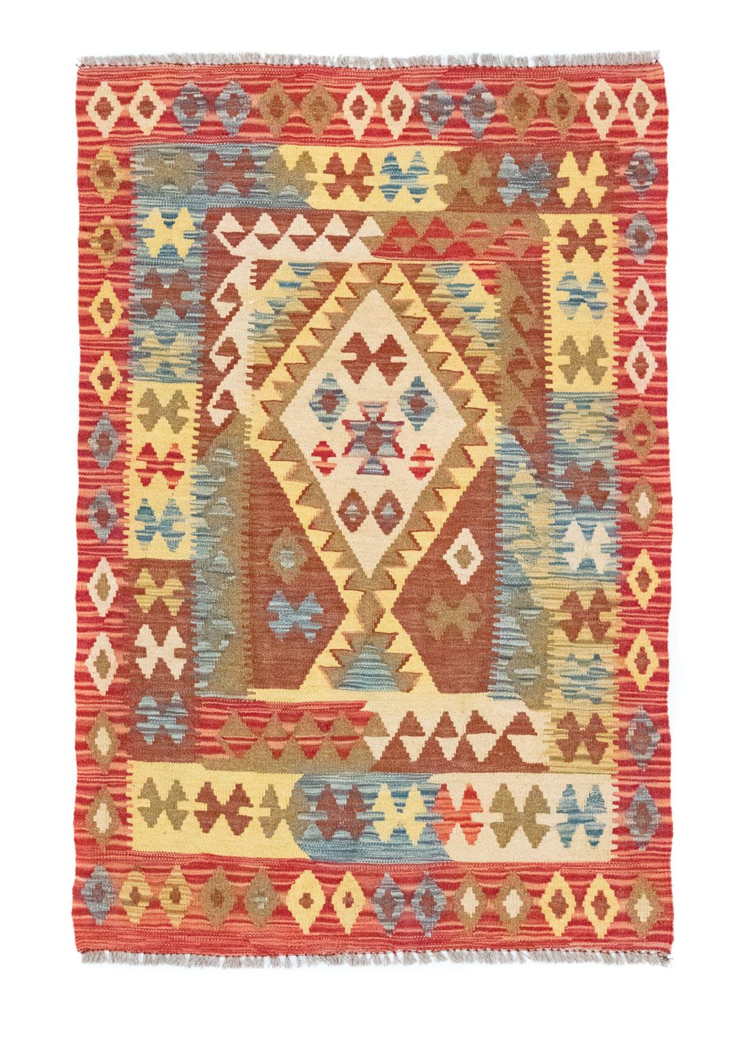 Alfombra Kelim - Oriental - 141 x 97 cm - naranja