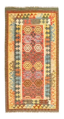Alfombra de pasillo Alfombra Kelim - Oriental - 197 x 100 cm - naranja