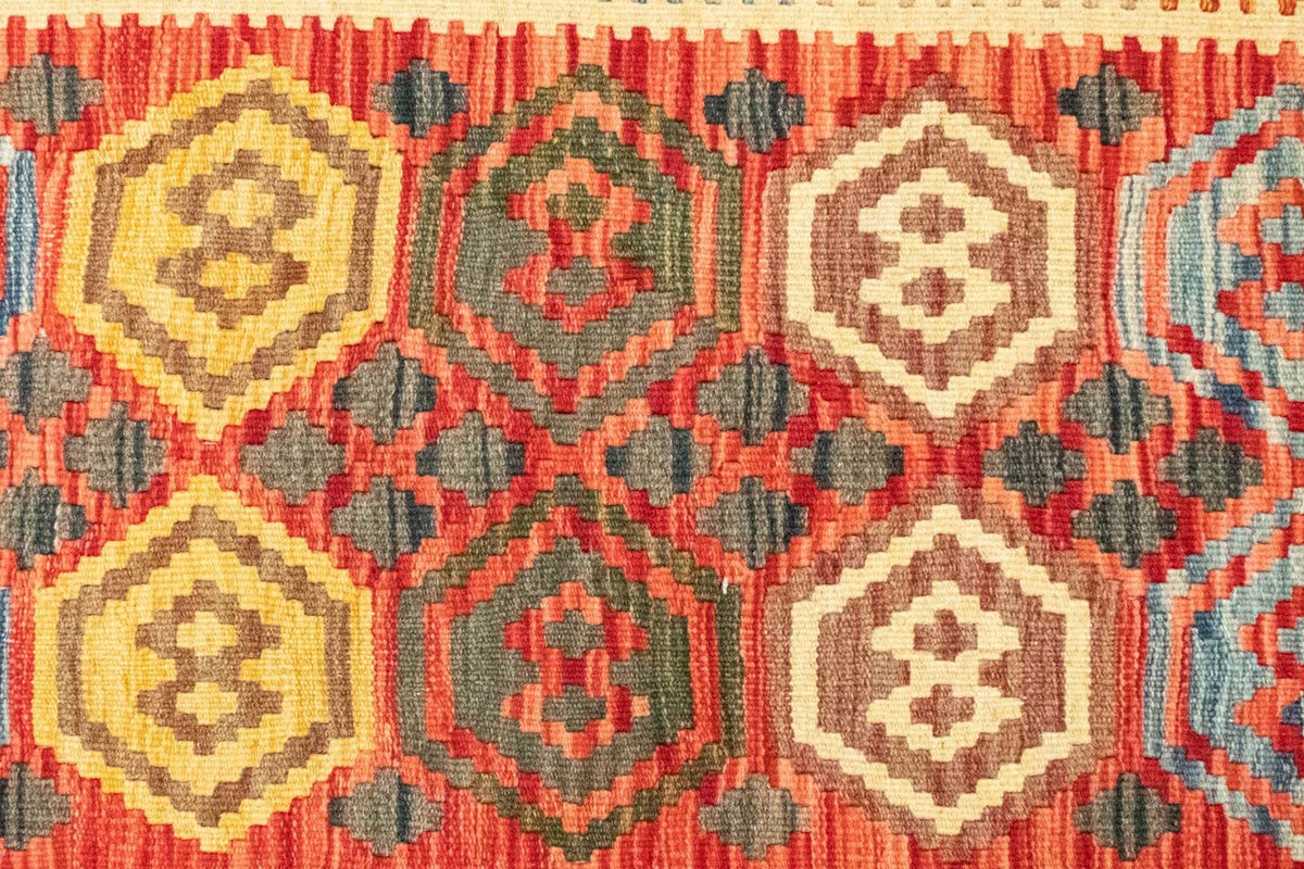 Alfombra de pasillo Alfombra Kelim - Oriental - 197 x 100 cm - naranja