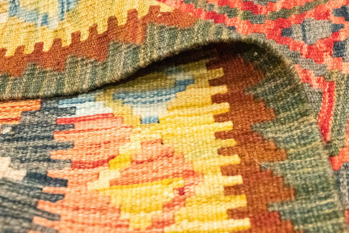 Alfombra de pasillo Alfombra Kelim - Oriental - 197 x 100 cm - naranja