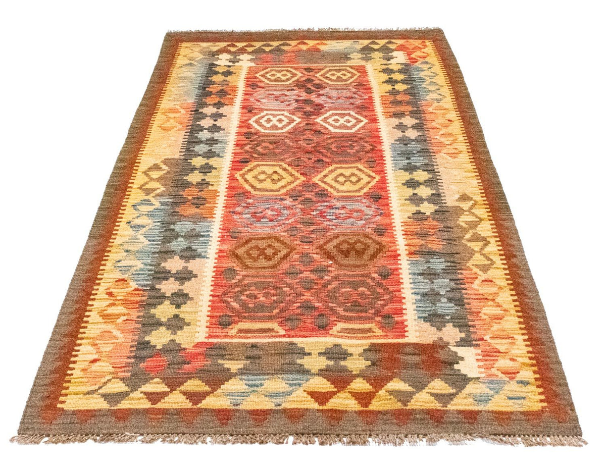Alfombra de pasillo Alfombra Kelim - Oriental - 197 x 100 cm - naranja