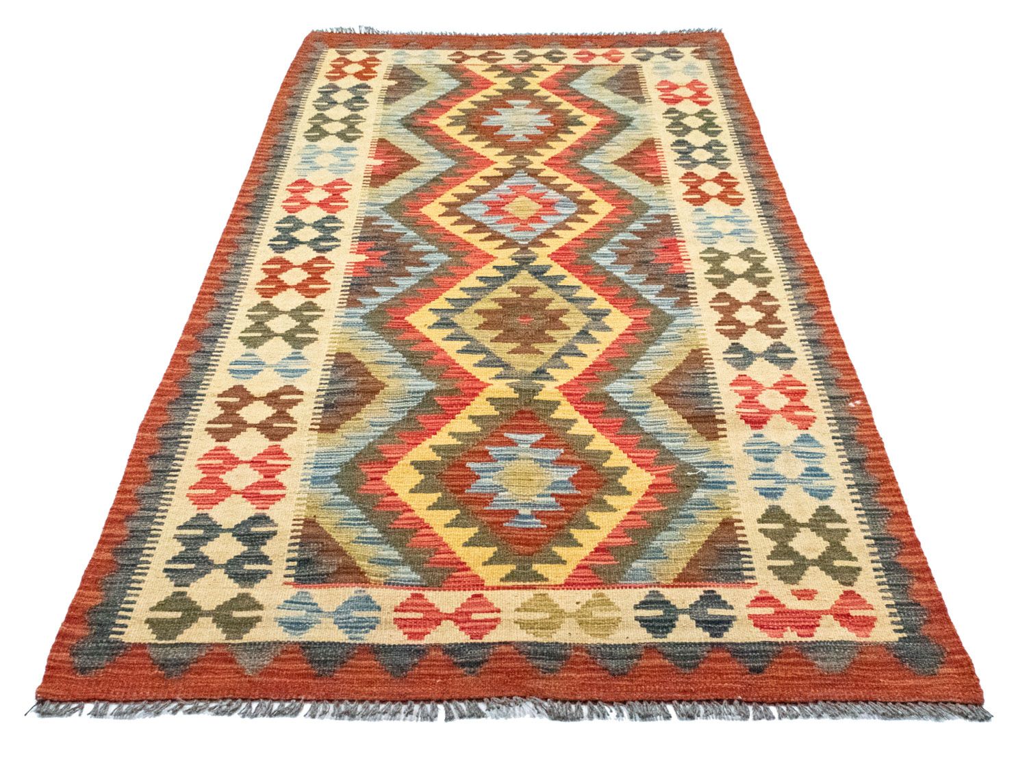 Alfombra de pasillo Alfombra Kelim - Oriental - 209 x 95 cm - beige