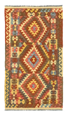 Alfombra de pasillo Alfombra Kelim - Oriental - 192 x 104 cm - naranja