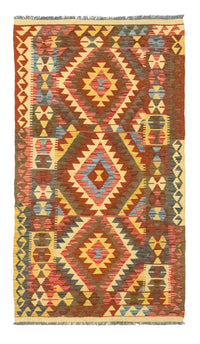 Alfombra de pasillo Alfombra Kelim - Oriental - 192 x 104 cm - naranja