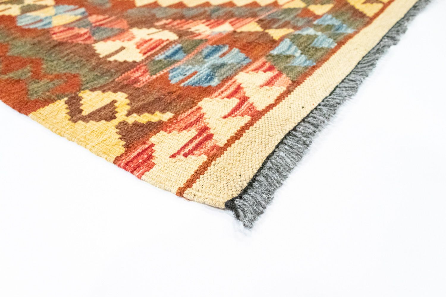 Alfombra de pasillo Alfombra Kelim - Oriental - 192 x 104 cm - naranja