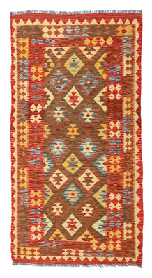 Alfombra de pasillo Alfombra Kelim - Oriental - 190 x 99 cm - rojo