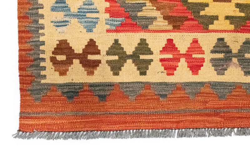 Alfombra de pasillo Alfombra Kelim - Oriental - 204 x 97 cm - naranja