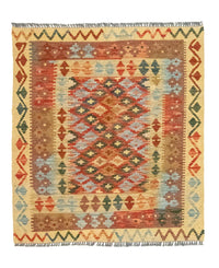 Alfombra Kelim - Oriental cuadrado  - 115 x 106 cm - multicolor