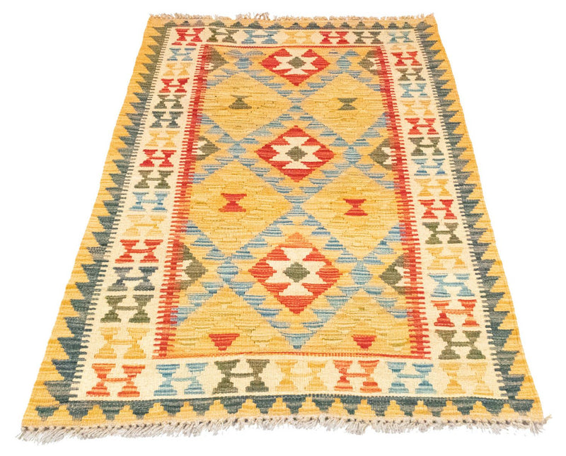 Alfombra Kelim - Oriental - 131 x 82 cm - amarillo