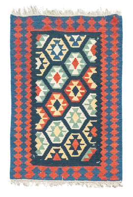 Alfombra Kelim - Oriental - 122 x 82 cm - azul