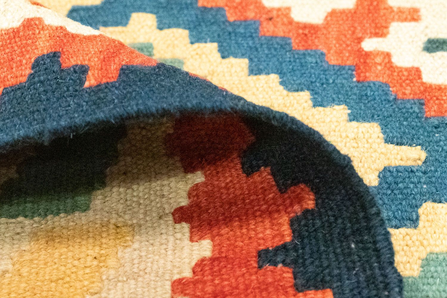 Alfombra Kelim - Oriental - 126 x 83 cm - azul