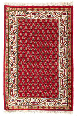 Alfombra oriental - Mir - Indus - 90 x 60 cm - rojo oscuro