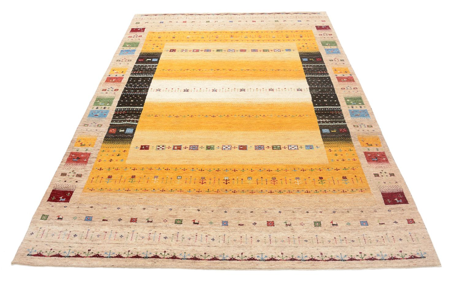 Alfombra Gabbeh - Loribaft Indus - 245 x 173 cm - multicolor