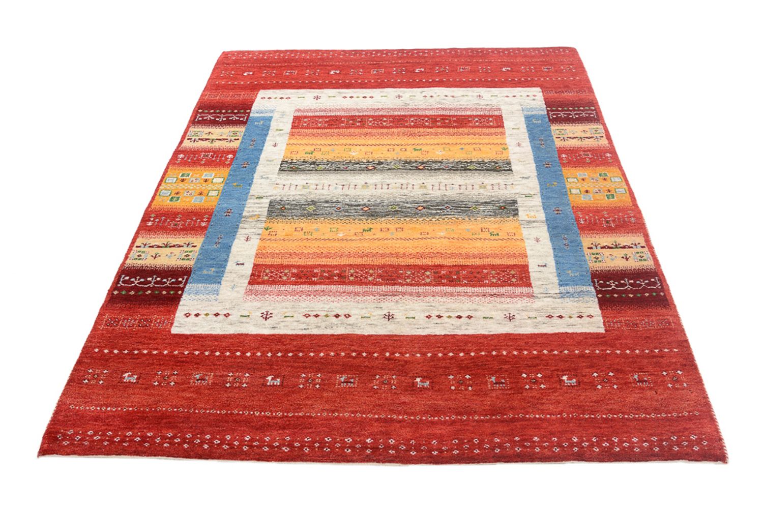Alfombra Gabbeh - Loribaft Indus - 201 x 148 cm - multicolor
