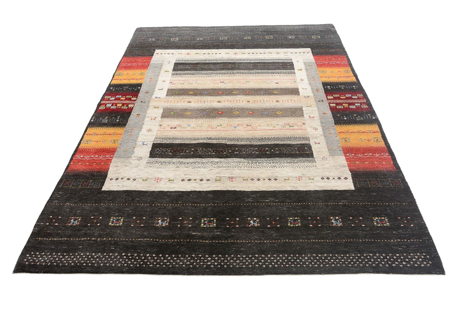 Alfombra Gabbeh - Loribaft Indus - 241 x 175 cm - multicolor