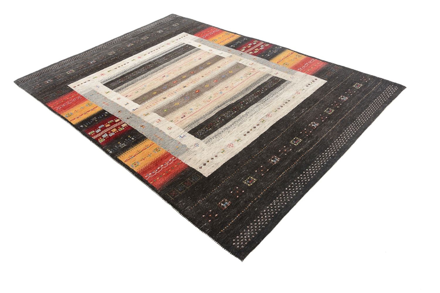 Alfombra Gabbeh - Loribaft Indus - 241 x 175 cm - multicolor