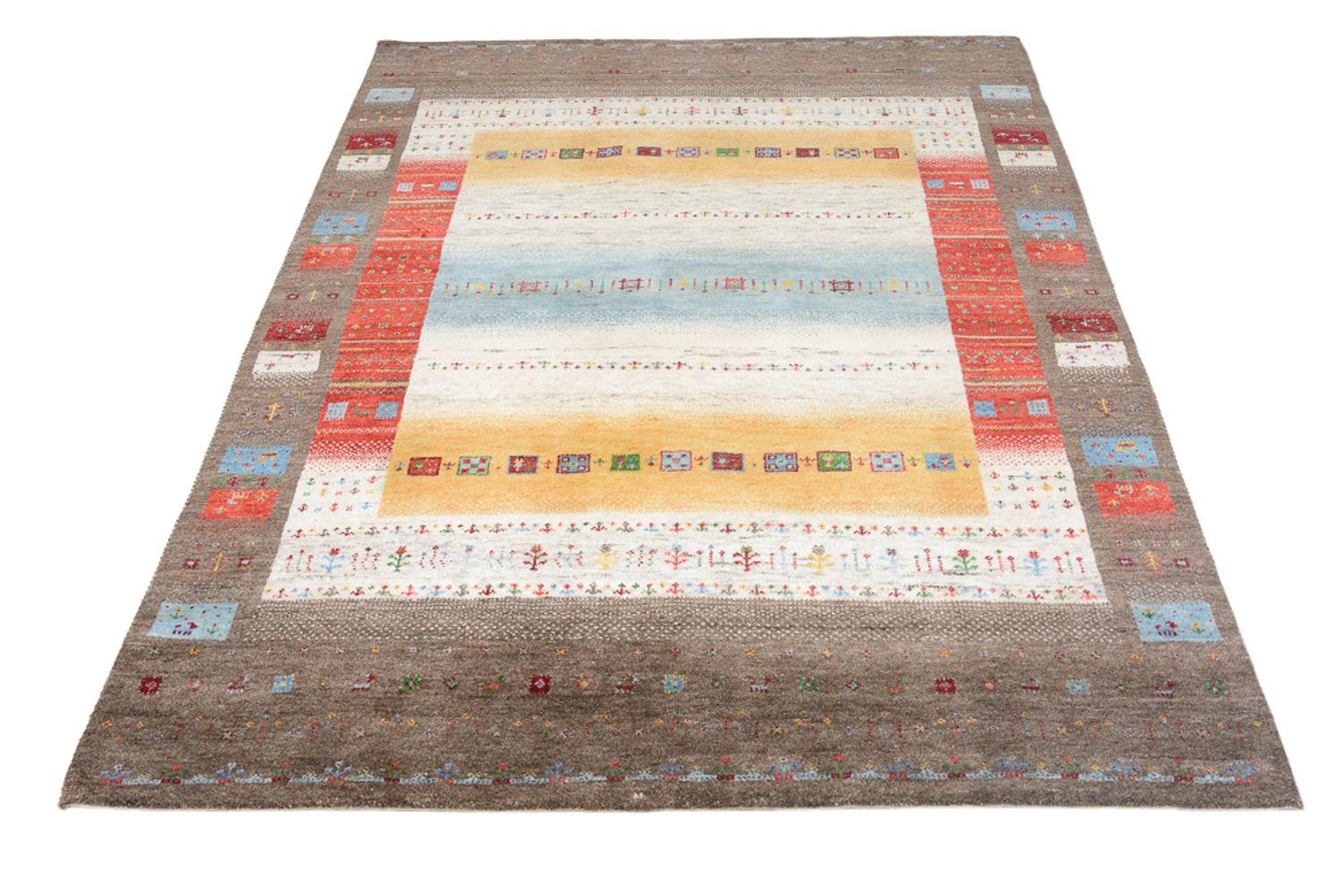 Alfombra Gabbeh - Loribaft Indus - 203 x 146 cm - multicolor
