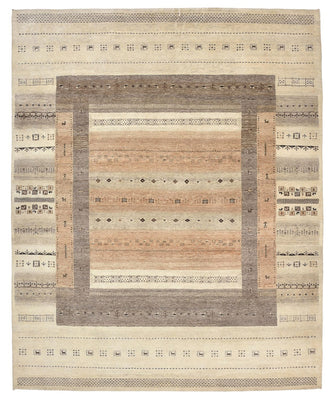 Alfombra Gabbeh - Loribaft Indus - 302 x 248 cm - beige oscuro