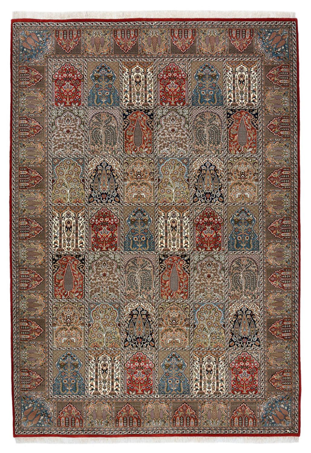 Alfombra oriental - Ghom - Indus - 306 x 211 cm - beige oscuro