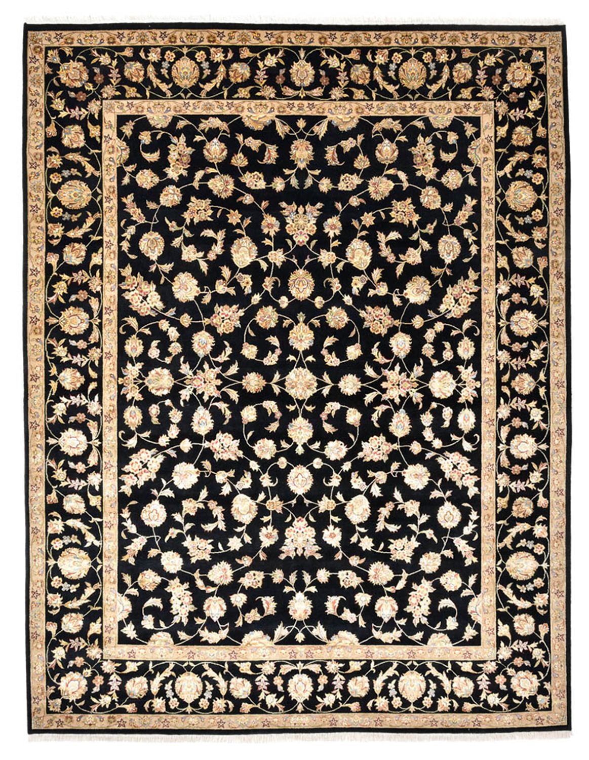Alfombra oriental - Tabriz - 304 x 236 cm - azul oscuro