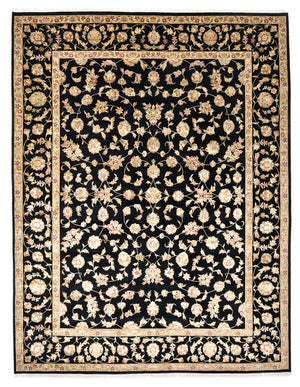 Alfombra oriental - Tabriz - 304 x 236 cm - azul oscuro