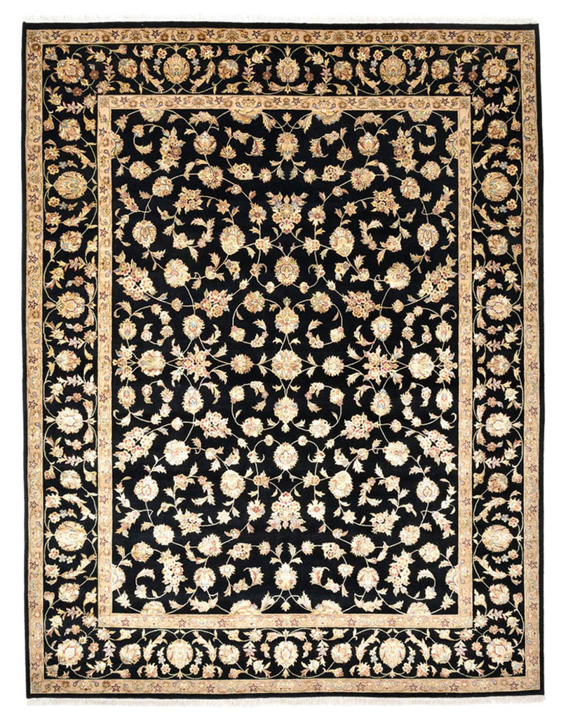 Alfombra oriental - Tabriz - 304 x 236 cm - azul oscuro