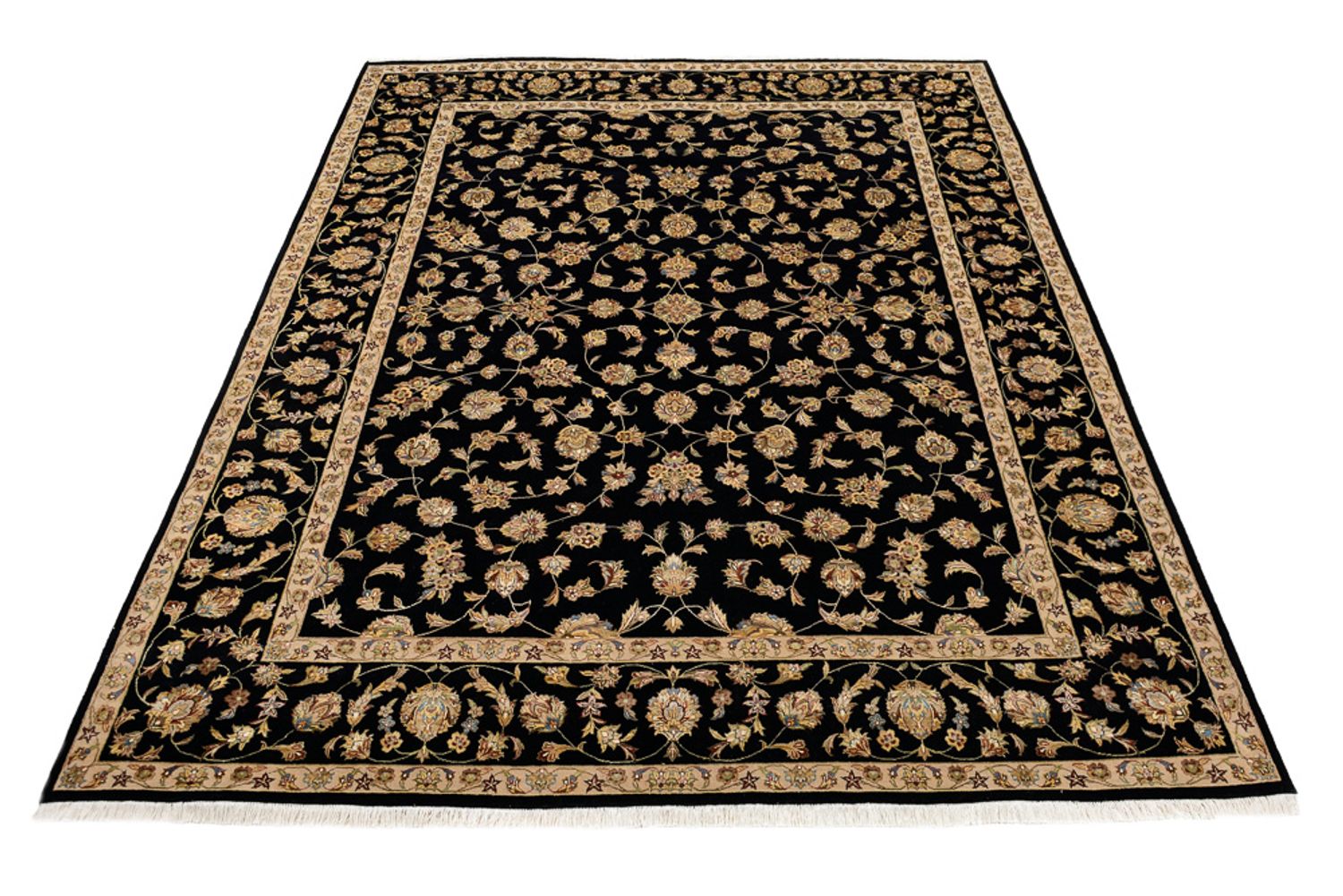 Alfombra oriental - Tabriz - 304 x 236 cm - azul oscuro