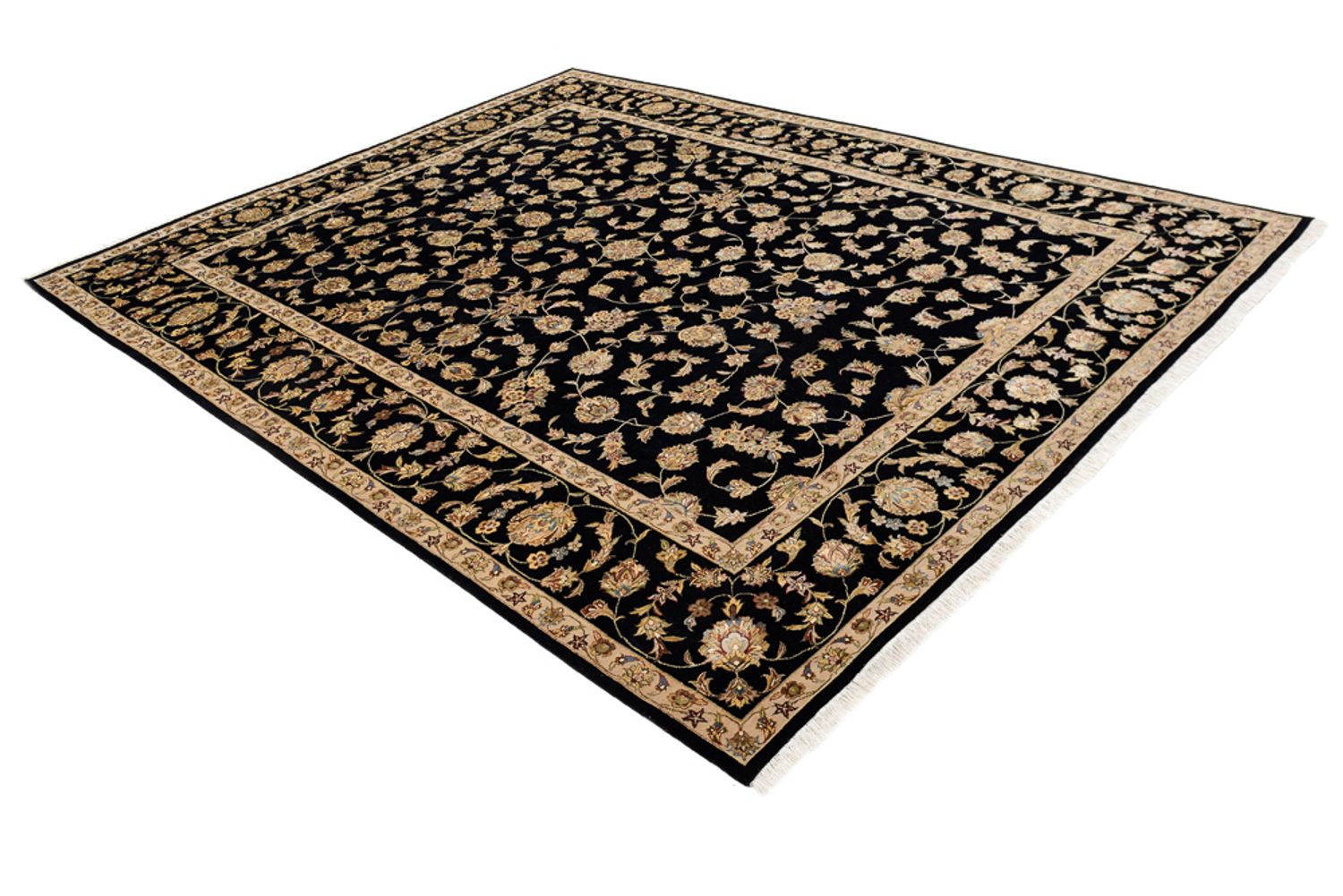 Alfombra oriental - Tabriz - 304 x 236 cm - azul oscuro