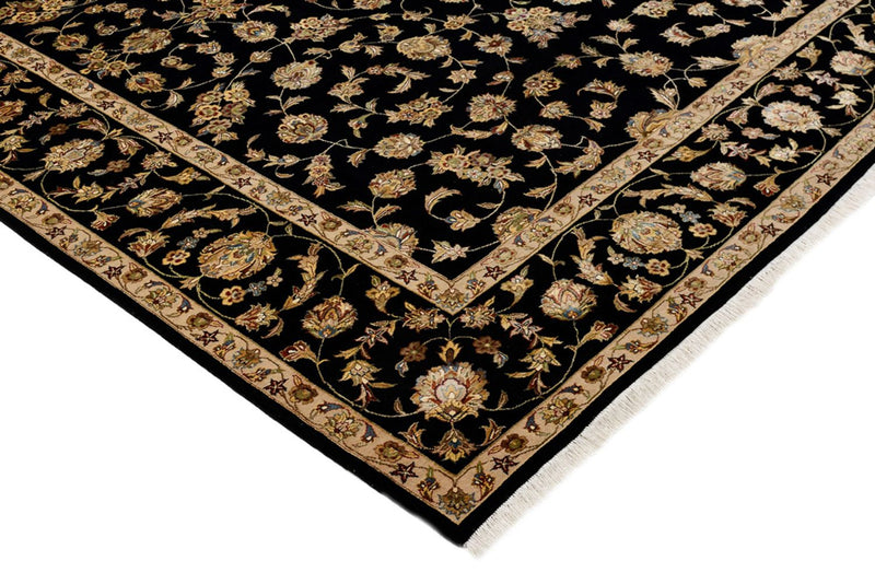 Alfombra oriental - Tabriz - 304 x 236 cm - azul oscuro