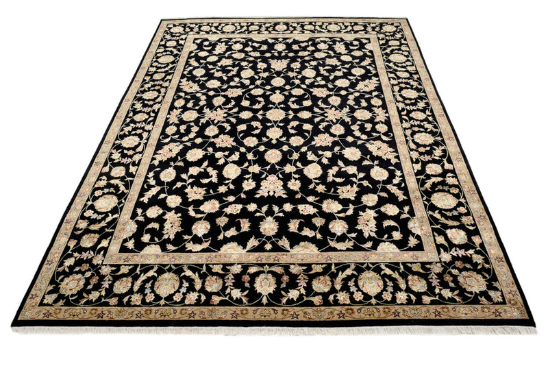 Alfombra oriental - Tabriz - 304 x 236 cm - azul oscuro