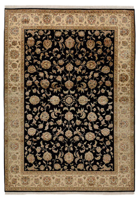 Alfombra oriental - Tabriz - 214 x 155 cm - azul oscuro