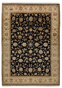 Alfombra oriental - Tabriz - 214 x 155 cm - azul oscuro