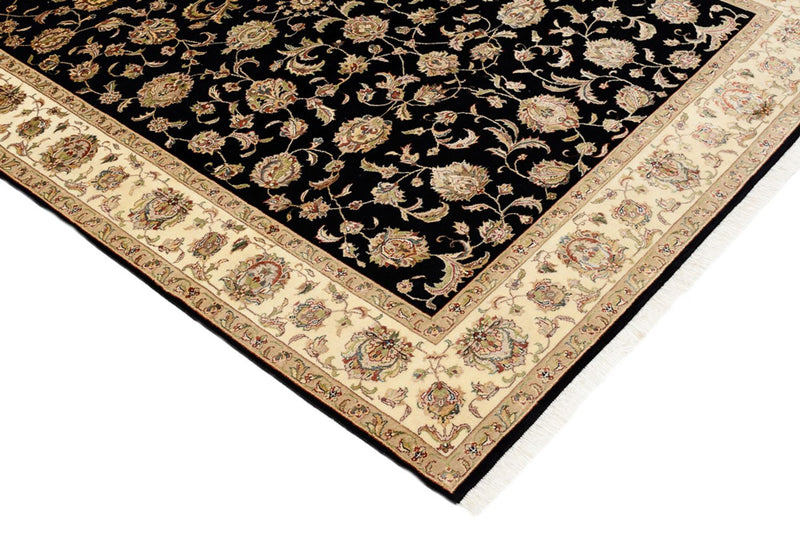 Alfombra oriental - Tabriz - 214 x 155 cm - azul oscuro