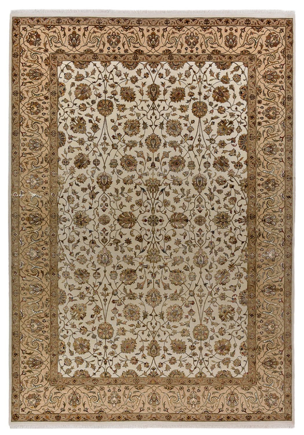Alfombra oriental - Tabriz - 307 x 215 cm - crema