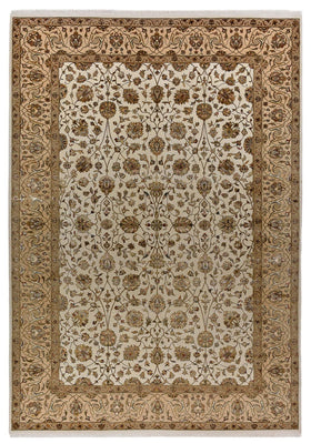 Alfombra oriental - Tabriz - 307 x 215 cm - crema