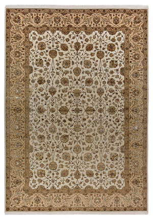 Alfombra oriental - Tabriz - 307 x 215 cm - crema