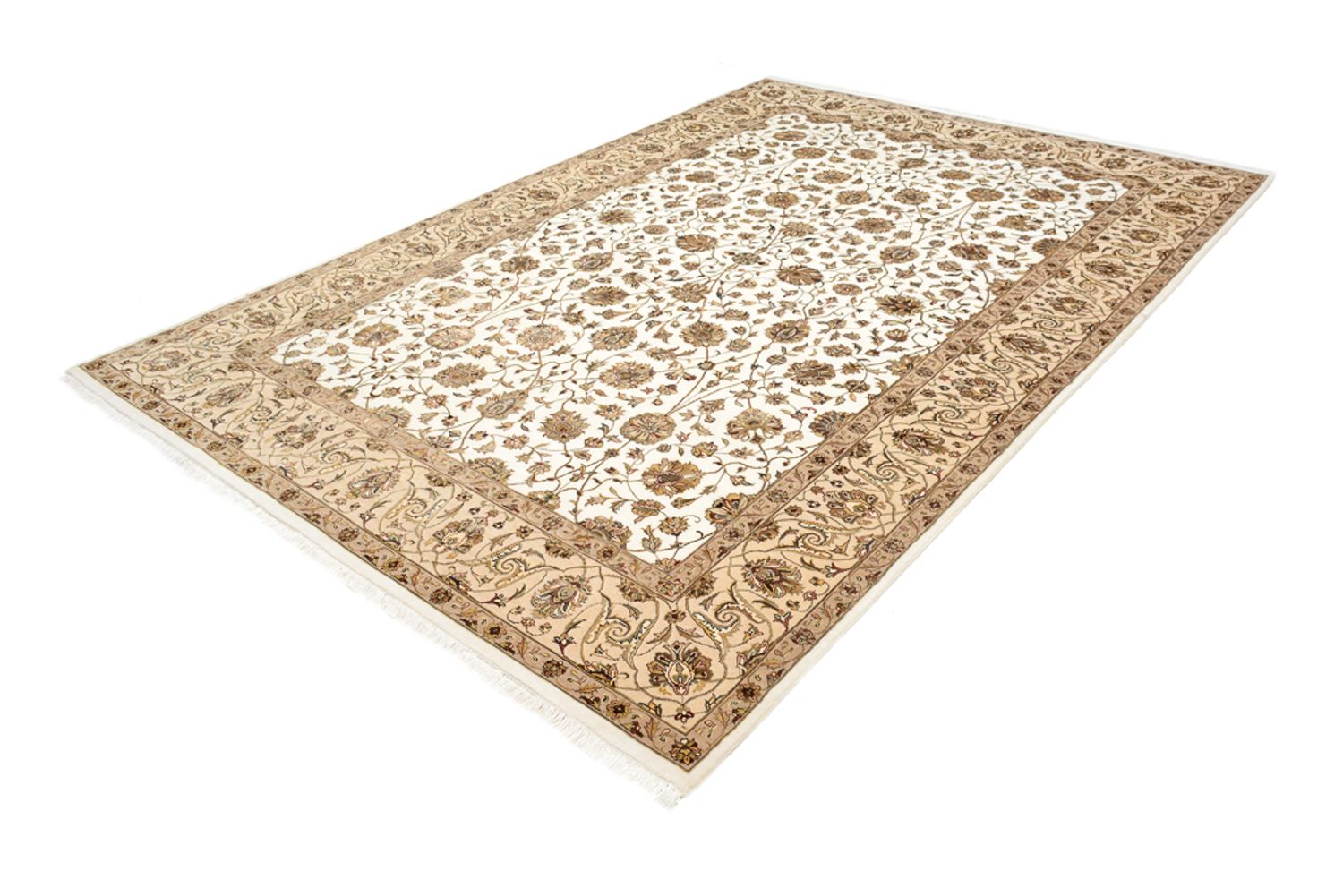 Alfombra oriental - Tabriz - 307 x 215 cm - crema